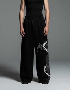 Pantalon de survêtement personnalisé imprimé délavé au soleil, taille élastique, style streetwear, effet délavé à l'acide, pantalon baggy pour homme - Product Image 3