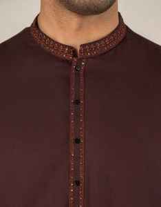 Salwar Kameez en coton traditionnel ethnique bleu marine uni, 2 pièces, robe respirante, coupe régulière, costume de fête, hiver, extérieur - Product Image 2