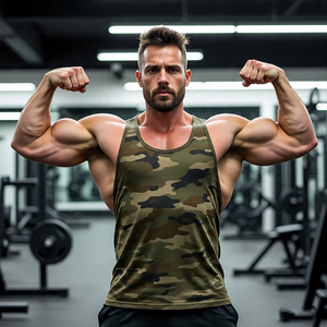 Yoga Fitness Camo Print Tank Tops Hombres Sin mangas Verano Ropa deportiva Singlet Camuflaje Singlet Chaleco Tops Hombres - Product Image 2