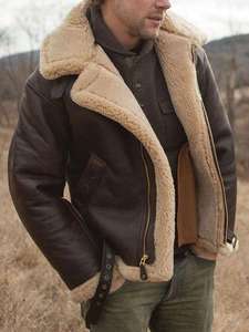 <b>Men's</b> Slim <b>Sheepskin</b> Leather Sherpa <b>Jacket</b> For <b>Men</b> Soft Ideal For Stylish With High Quality <b>Sheepskin</b> Leather Sherpa fur <b>Jackets</b> - Product Image 4