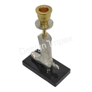 Bougeoir équestre bougeoir en métal argenté et doré articles de décoration de table artisanat bougeoir à botte de cheval sculpté - Product Image 4