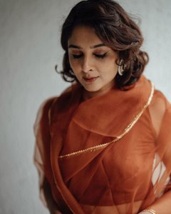 Saree en soie séquencée avec dentelle en organza Vêtements élégants pour fêtes indiennes et pakistanaises pour adultes - Product Image 4