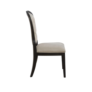 Silla de Comedor Tapizada con Respaldo Alto y Adornos de Tachuelas - Silla Clásica Moderna (Transicional) para el Comedor del Hogar - Product Image 3