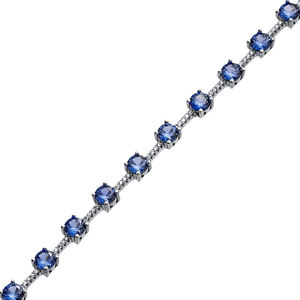 Rond Tanzanite Forme CZ Pierre Cluster Tennis Bracelet En Gros À La Main Femmes Turc 925 Bijoux En Argent Sterling - Product Image 3