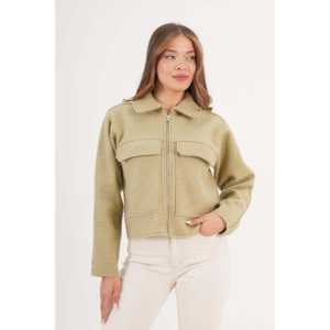 เสื้อแจ็คเก็ตสีกากีขายส่ง ลายบูเคล สไตล์ยูทิลิตี้สำหรับฤดูใบไม้ร่วง - Product Image 4