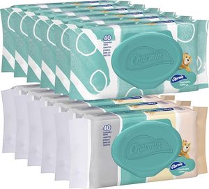 Charmin. Lingettes humides jetables non parfumées Freshmates, 12 paquets, 40 lingettes par paquet, Prime Pantry - Product Image 1