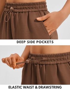 กางเกงวิ่งขาสั้นสำหรับผู้หญิงเอวยางยืดระบายอากาศได้ดีแห้งเร็วเป็นมิตรกับสิ่งแวดล้อมสีทึบสวมใส่สบายมีกระดุมติดเข็มขัด - Product Image 5