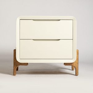 ตู้ลิ้นชักไม้เนื้อแข็งสไตล์มินิมอล 2 ลิ้นชักกว้างขวาง สีครีม มุมโค้งมน สำหรับห้องนั่งเล่น จัดเก็บของได้อย่างเป็นมิตรต่อสิ่งแวดล้อม - Product Image 6