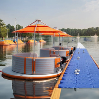 Bateau de barbecue flottant gonflable portable pour les barbecues à eau et le plaisir en plein air en famille