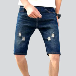 Shorts en jean décontractés pour hommes taille haute fabriqués en usine méthode de tissage tricoté de style droit Offre Spéciale service OEM - Product Image 6