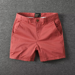 Bermudas d'été pour hommes, couleur unie, short respirant à hauteur du genou, vêtements de travail décontractés à la mode, short à 3 points, vente en gros - Product Image 4