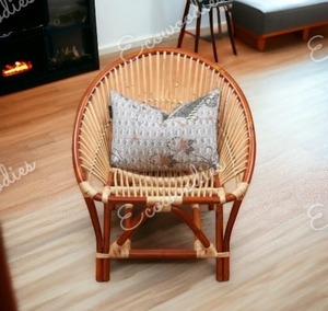 Luxury <strong>Vintage</strong> Wicker Dining <strong>Furniture</strong> Outdoor Rattan Chair Backrest Stool With Armrests High-grade Rattan Hand-woven Chairs - Product Image 1