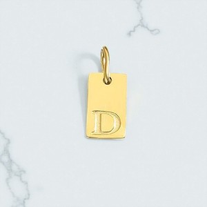 Colgante con etiqueta de perro inicial, joyería rectangular Bohemia chapada en oro de Plata de Ley 925 para venta al por mayor, abalorios del alfabeto para fiestas - Product Image 5