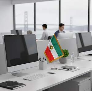 Drapeau de <span class=keywords><strong>table</strong></span> Lion et Soleil Iran 20x30cm, satin double face, mât réglable 24-42cm pour bureau, bannière persane historique - Product Image 5