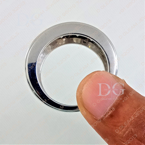 3.94 CTW Cut VVS1 Moissanite 14K White Gold Plated Five Stone Band Wedding Band <b>Ring</b> Eternity Wide Band for <b>Men</b> for Parties - Product Image 6