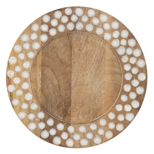 Assiette de service ronde en bois de manguier poli, moderne et luxueuse, écologique, très vendue pour la maison, les hôtels, les restaurants, les fêtes et les cafés - Product Image 4