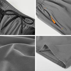 Shorts de sport pour homme, solides, de haute qualité, respirants, imperméables, à séchage rapide, décontractés, pour la salle de sport, la course à pied, en tissu Oxford, taille élastique - Product Image 6
