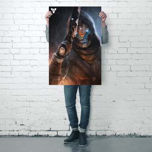 Póster de Destiny 2 Cayde-6 sobre lienzo, diseño moderno, marco negro para uso en pared - Product Image 3