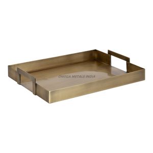 Plateau en acier inoxydable en métal noir élégant fait à la main Accents de maison de luxe Plateau de service robuste personnalisable et durable pour la salle à manger - Product Image 5