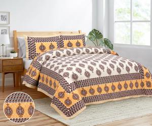 Draps de lit imprimés 100% coton sur mesure disponibles avec taies d'oreiller assorties en tailles king et queen pour la revente - Product Image 4