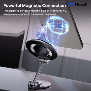 Support de téléphone magnétique pliable et flexible en alliage avec chargeur sans fil pour le bureau et le tableau de bord de la voiture. - Product Image 4