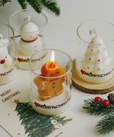Ensemble de bougies de Noël mignonnes 2026 : Chaussette, Gant, Flocon de neige, Pain d'épices pour une ambiance douillette à la maison, cadeau de table de fêtes, décoration de nuit hivernale enneigée
