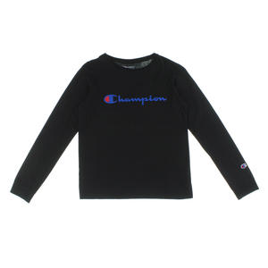 Camisetas y camisetas deportivas de manga larga con logotipo Champion Heritage para niños Color: Negro/Negro 100% auténtico - Product Image 1
