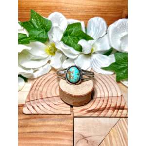 Navajo Handmade #8 Turquoise & Sterling <b>Silver</b> Fashion <b>Cuff</b> <b>Bracelet</b> - Product Image 1