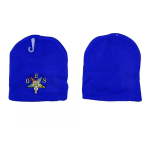 Blue OES Mason Masonic Order Eastern Star Breathable <b>Waterproof</b> Customizable <b>Beanie</b> Regalia High Quality Wholesale <b>Beanies</b> - Product Image 1
