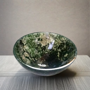 Bol en agate mousse de 2 "en gros, artisanat de magnésie artisanal de l'Inde pour des accents intérieurs élégants. - Product Image 1