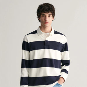 Polo à manches longues de rugby pour homme, personnalisé, écologique, respirant, de haute qualité, vêtements de football américain durables, fabriqué à 100% - Product Image 1