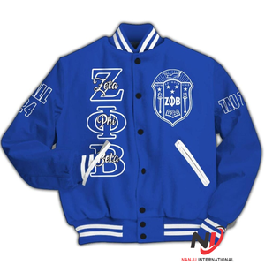 Zeta Phi Beta Varsity Jacket Custom Chapter, Personalized Blue Varsity Jacket, Zeta Phi Beta All Over Print Letterman Jackets - Product Image 5