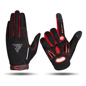 Matériel de gant de cycle de doigts complets d'hiver de qualité supérieure utilisé tissu extensible en polyester, cuir synthétique, gels liquides, polaire intérieure - Product Image 2