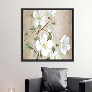 Art mural floral rustique : Impression sur toile pour une décoration intérieure élégante, TOILE ENCARTÉCHÉE NOIRE - Product Image 1
