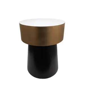 Hot Selling Iron Round Bar Drum Stool Gold Black Colour Modern Living Room Design Coffee Table Garden Decoration Accessories