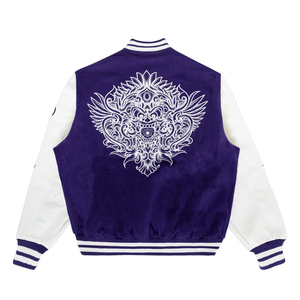 เสื้อแจ็กเก็ตมีปกปักลายกำมะหยี่สำหรับผู้ชายเสื้อหนังสไตล์วิทยาลัยออกแบบได้ตามที่ต้องการ - Product Image 5