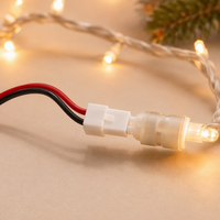 Kabel Harness 2 Pin Merah Hitam Kustom dengan Konektor untuk Lampu Natal, Lampu LED String, dan Lampu Tirai OEM