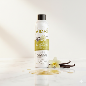 Huile de massage Viaxi à la vanille 177 ml (6 fl oz) |   Crème hydratante nourrissante et relaxante pour le corps, pour tous types de peau - Product Image 3