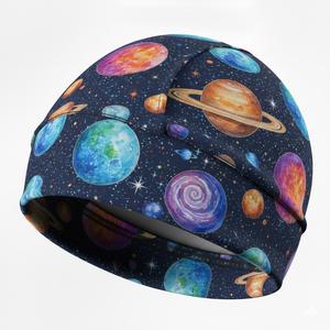 Custom Sublimation Printed Logo Summer UPF 50+ Helmet Liner Sports Polyester Running Cycling Skull <b>Cap</b> - Product Image 4