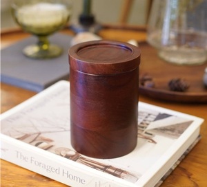 Acacia Wooden Dark <b>Brown</b> Jar with Lid Premium Dry Fruit <b>Storage</b> Container Decorative Round Wooden Dry Fruit <b>Box</b> Diwali Gift - Product Image 1