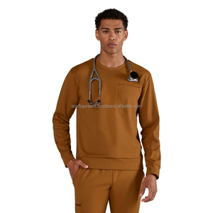 High Quality Men Scrub <b>Set</b> Fashionable Medical Uniforms New Style Woven Spandex Scrub Suits Medical Nursing Customized Color - Product Image 3