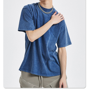 เสื้อยืดผ้าฝ้าย250Gsm โอเวอร์ไซส์สำหรับผู้ชายเสื้อยืดครอปแบบกำหนดเองโลโก้และดีไซน์แบบธรรมดา - Product Image 4