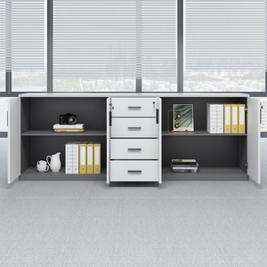 Modern Modular Minimalist <b>Office</b> Filing Cabinet With 2 Locking Doors 4 <b>Drawers</b> MDF Storage <b>Unit</b> Stylish <b>office</b> filing cabinet - Product Image 3