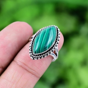 Anillo de Compromiso de Plata de Ley 925 con Baño de Rodio para Mujer, Regalo de Boda, Joyería de Diseño, Gema de Ágata Hecha a Mano - Product Image 2