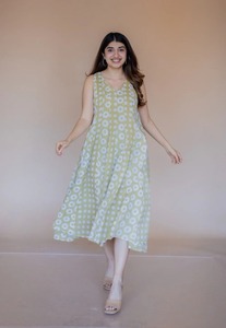 ซันเดรสผ้าฝ้ายแท้100% พิมพ์ลายดอกไม้เสื้อผ้าลำลองมีสไตล์แบบถักงานทำมือของขวัญแต่งงานเจ้าสาวส่วนบุคคลที่สมบูรณ์แบบ - Product Image 2