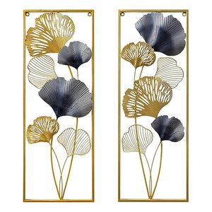 ศิลปะรูปใบแปะก๊วยแบบใหม่ชุดศิลปะผนัง2กรอบคู่ศิลปะโลหะผนังขายดีสำหรับห้องนั่งเล่นห้องนอนโรงแรมสำนักงาน - Product Image 5