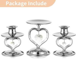 Portavelas de plata para velas cónicas de pilar de metal - Product Image 4