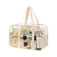 Sac de plage en PVC transparent, grand sac de voyage et de bain imperméable pour l'été, organisateur de cosmétiques et de produits de toilette
