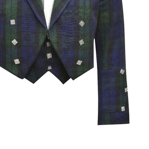 Chaqueta personalizada Prince Charlie escocés para hombre, para Primavera, cuello levantado, ropa informal para exteriores, logotipo frontal de lana con estampado - Product Image 5