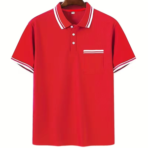 เสื้อโปโลผู้ชายผ้าถักโพลีเอสเตอร์แขนสั้นสีพื้นสำหรับฤดูร้อน ระบายอากาศได้ดี รับสกรีนโลโก้ ผลิตจากบังกลาเทศ - Product Image 1